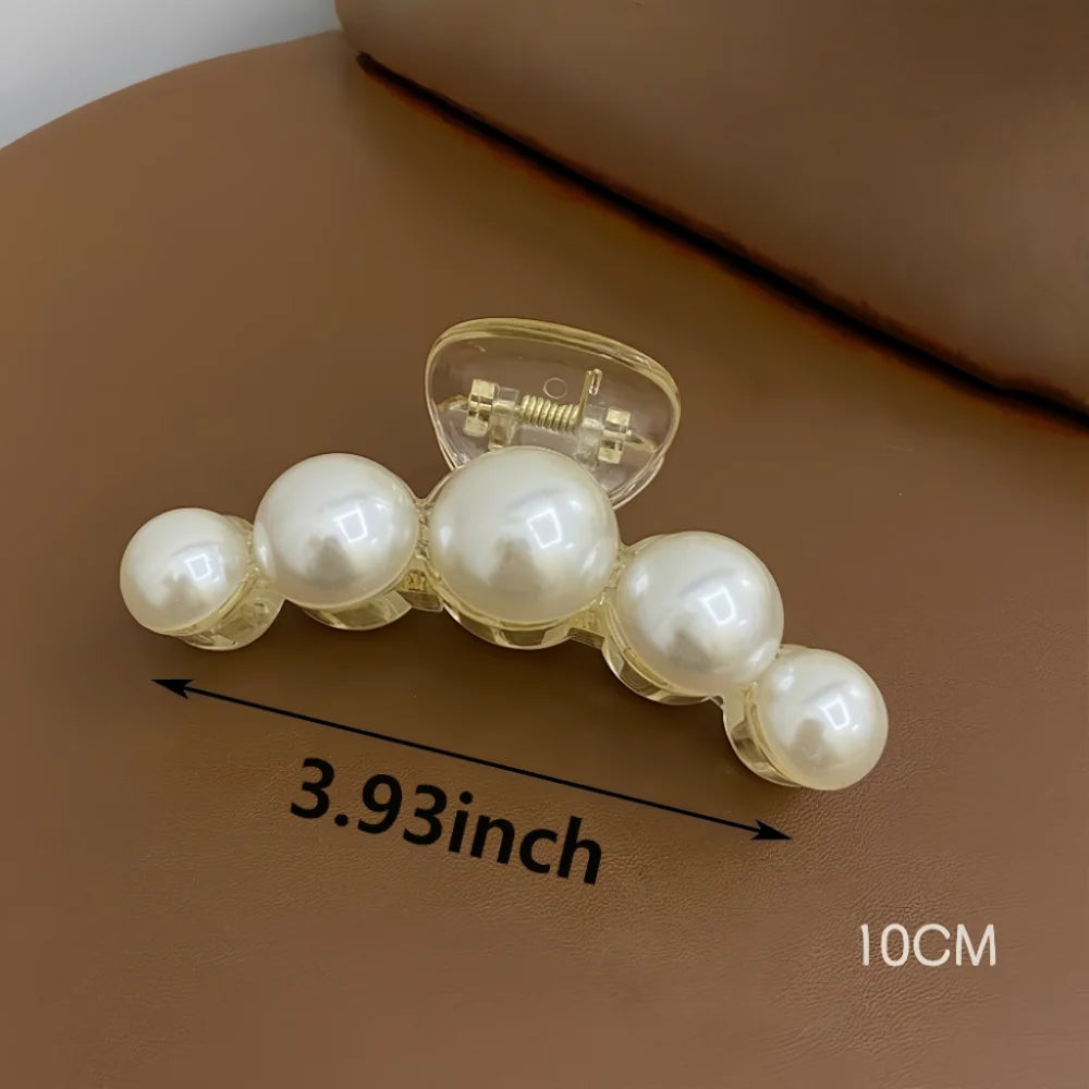 Women's Mini Round Pearl Hair Claw Clips
