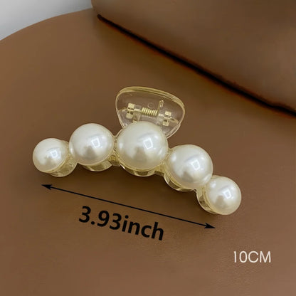 Women's Mini Round Pearl Hair Claw Clips