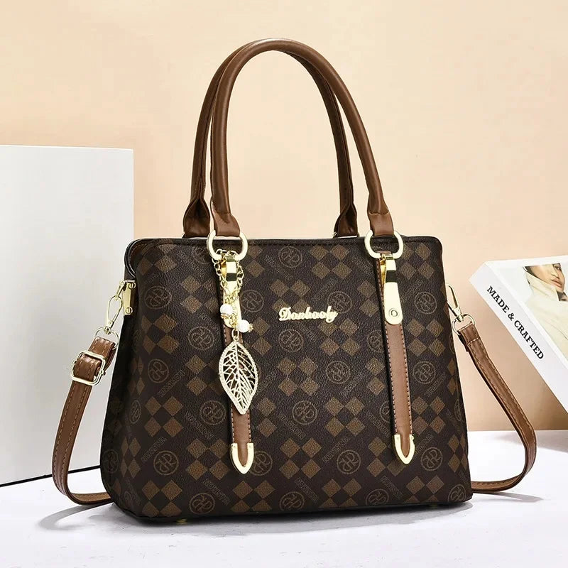 Women's Single Shoulder Square Leather Handbag