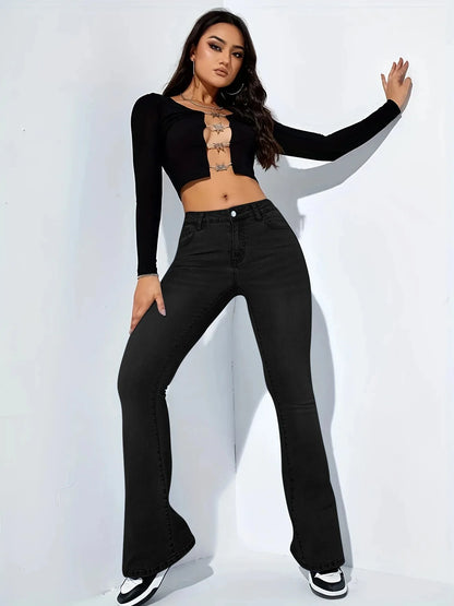 Women's Slim Fit High-Waist Bootcut Jeans