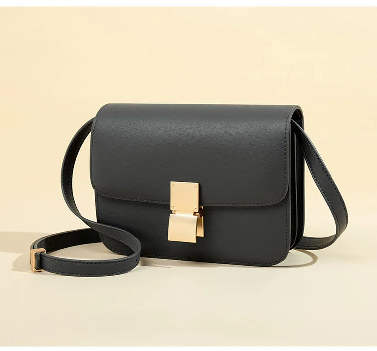 Women's Solid Color Genuine Leather Shoulder Bags