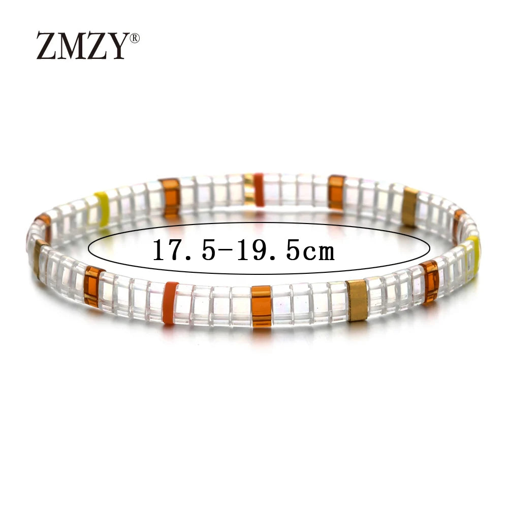 Women's Tila Beads Elastic Geometric Bracelet