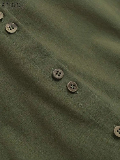 Women's Vintage O Neck Tunic Blouse