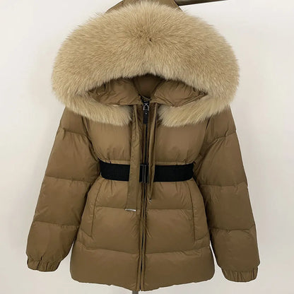 Women's Waterproof Fox Fur Hoode Parka