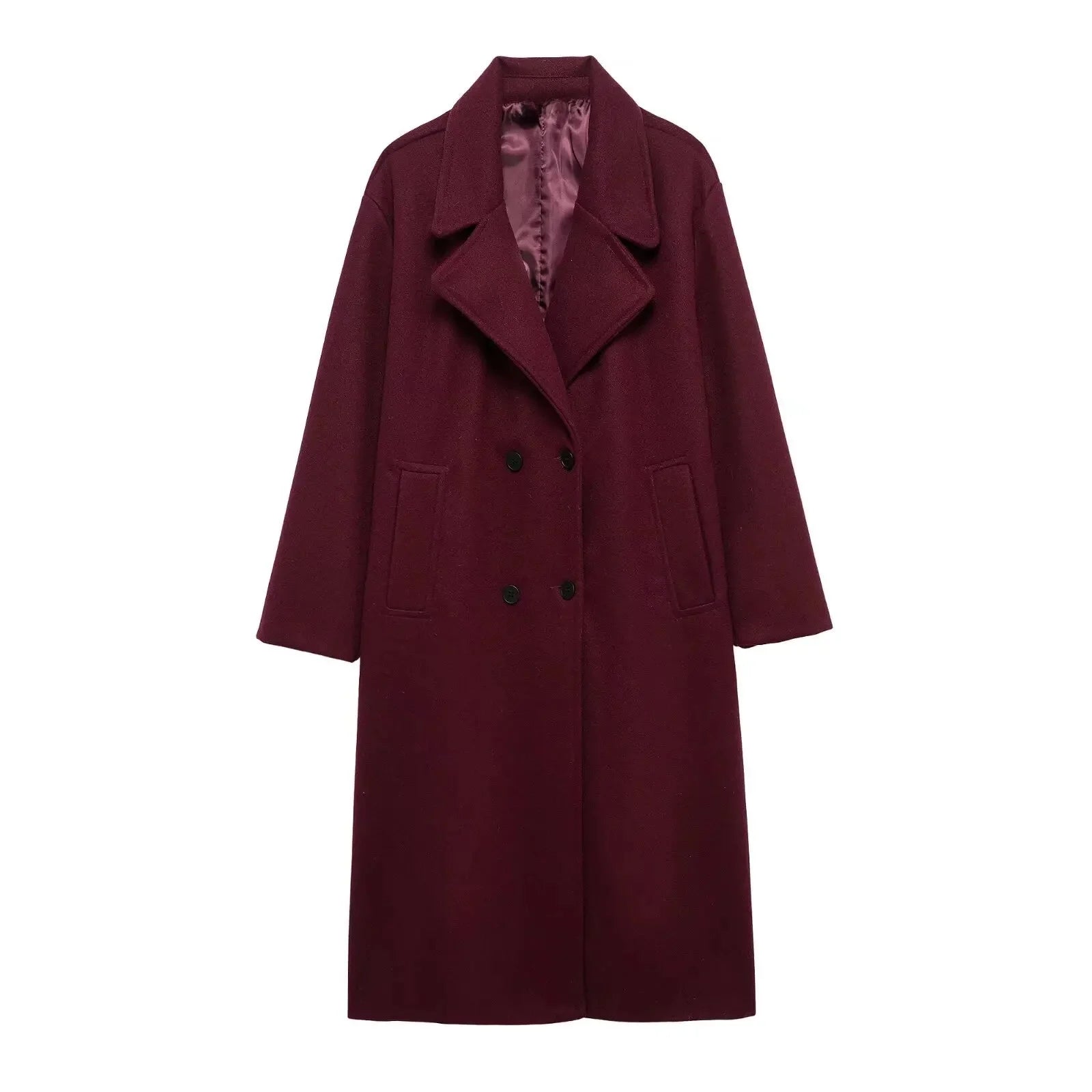 Women's Windproof Loose Long Woolen Coat