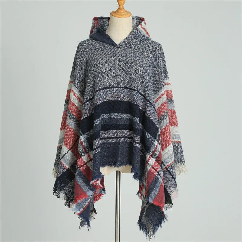 Women's Winter ColdProof Stole Hooded Shawl