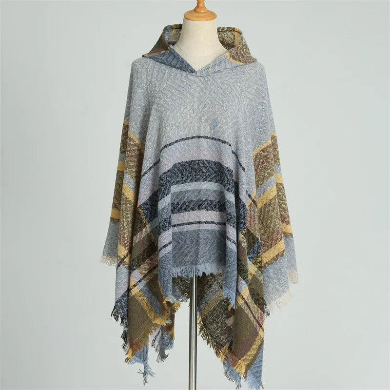 Women's Winter Cold Proof Stole Hooded Shawl