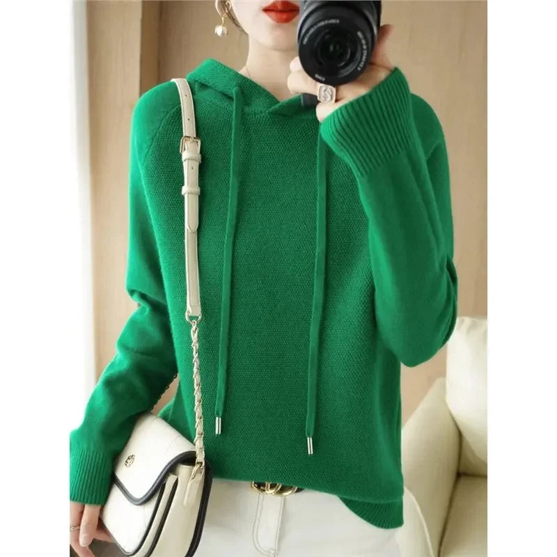 Women's Winter Wool Hooded Sweaters