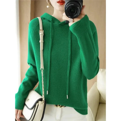 Women's Winter Wool Hooded Sweaters