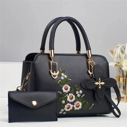 Women's Mini Zipper Floral Shoulder Bag