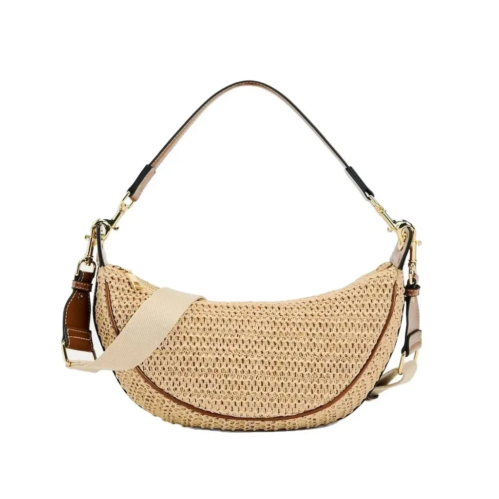 Women's Zipper Shoulder Dumpling Woven Handbag