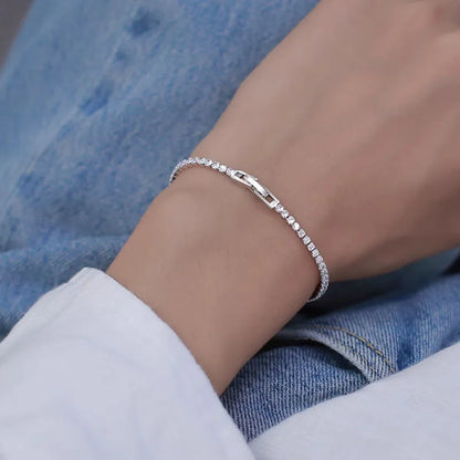 Women's 925 Sterling Silver Shiny CZ Bracelet