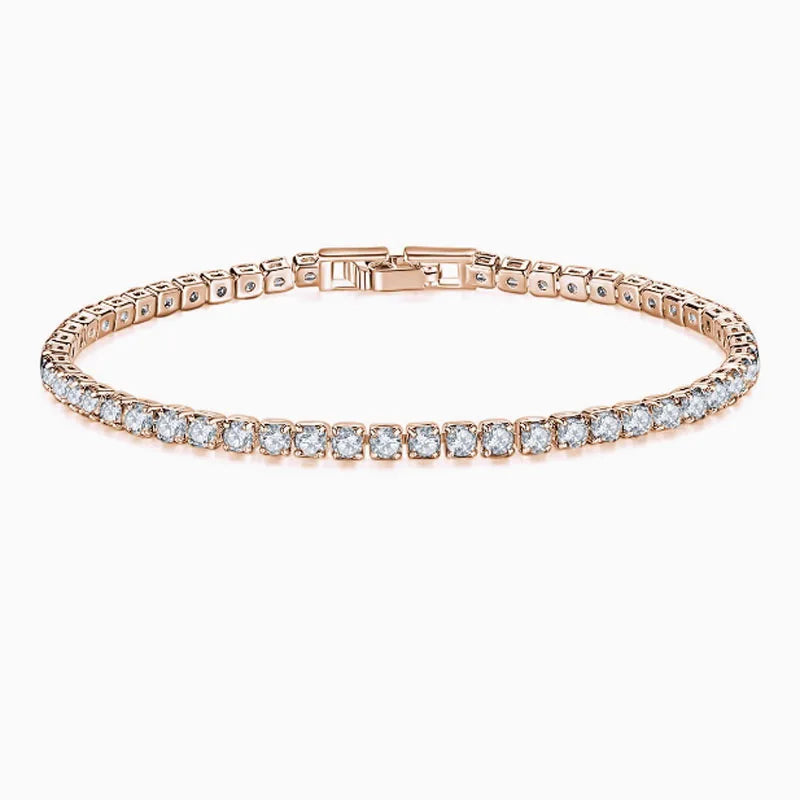 Women's 925 Sterling Silver Shiny CZ Bracelet