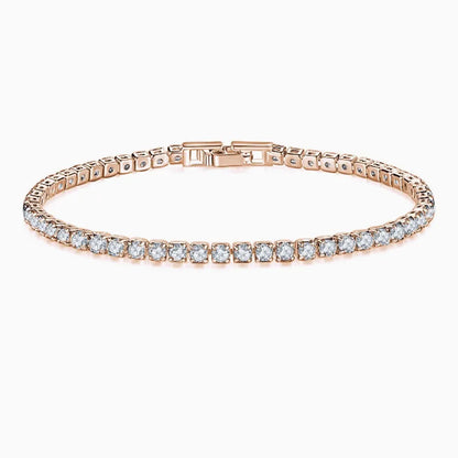 Women's 925 Sterling Silver Shiny CZ Bracelet