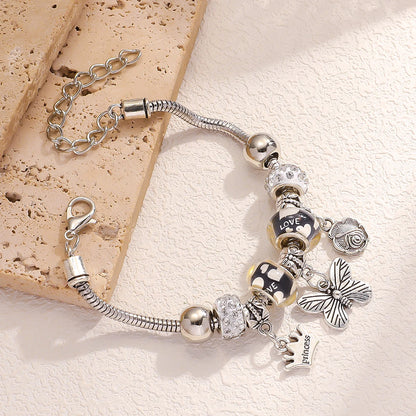 Women's Butterfly Crown Beaded Bracelet
