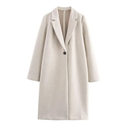 Women's Button Decorated Outerwear Coat