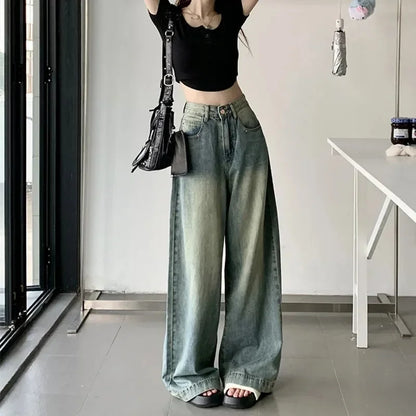 Women's Chic High-Waist Loose Wide Leg Jeans