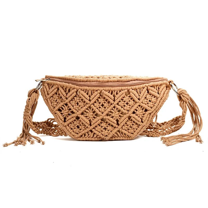 Women's Cotton Crochet Hollow Out Hand Woven Bag