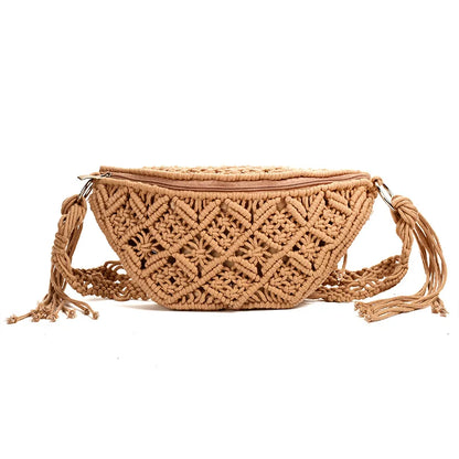 Women's Cotton Crochet Hollow Out Hand Woven Bag