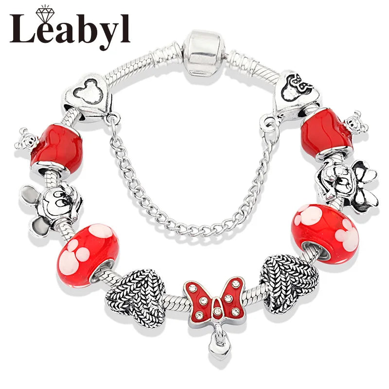 Women's Crystal Beaded Charm Bracelet
