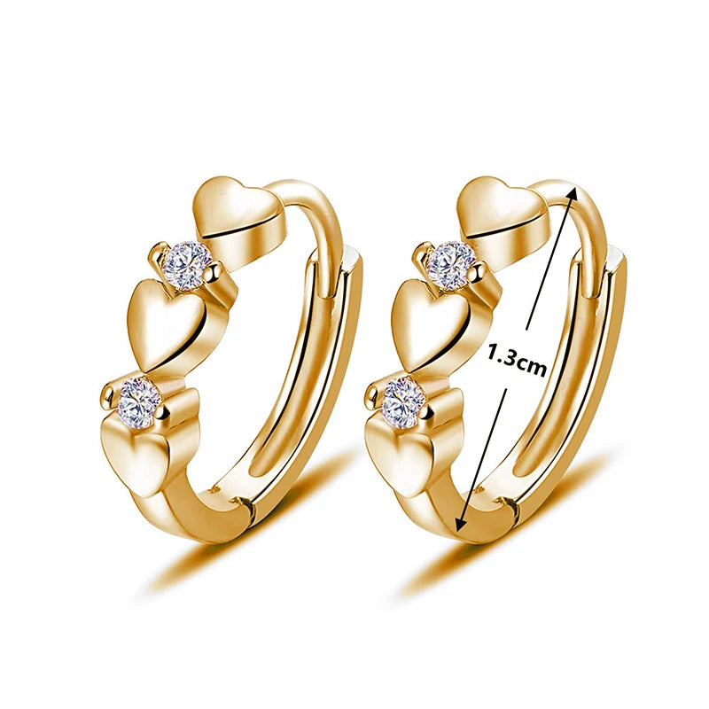 Women's Cute Heart Small Circle Earrings