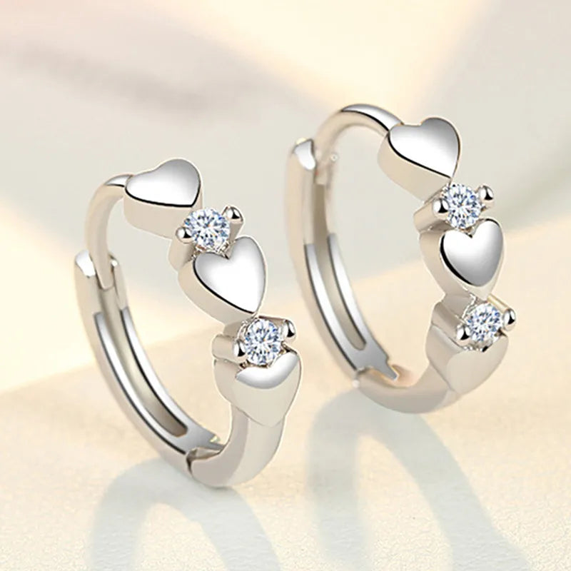 Women's Cute Heart Small Circle Earrings
