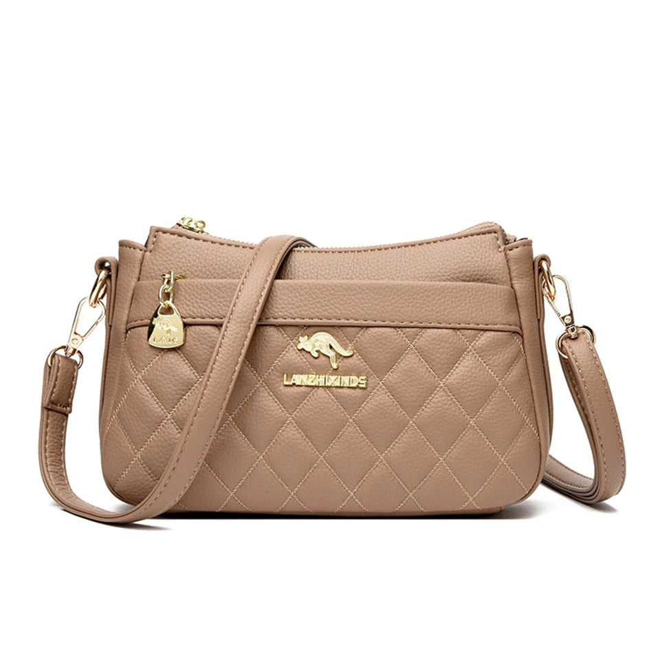 Women's Diamond Lattice Long Strap Crossbody Bag