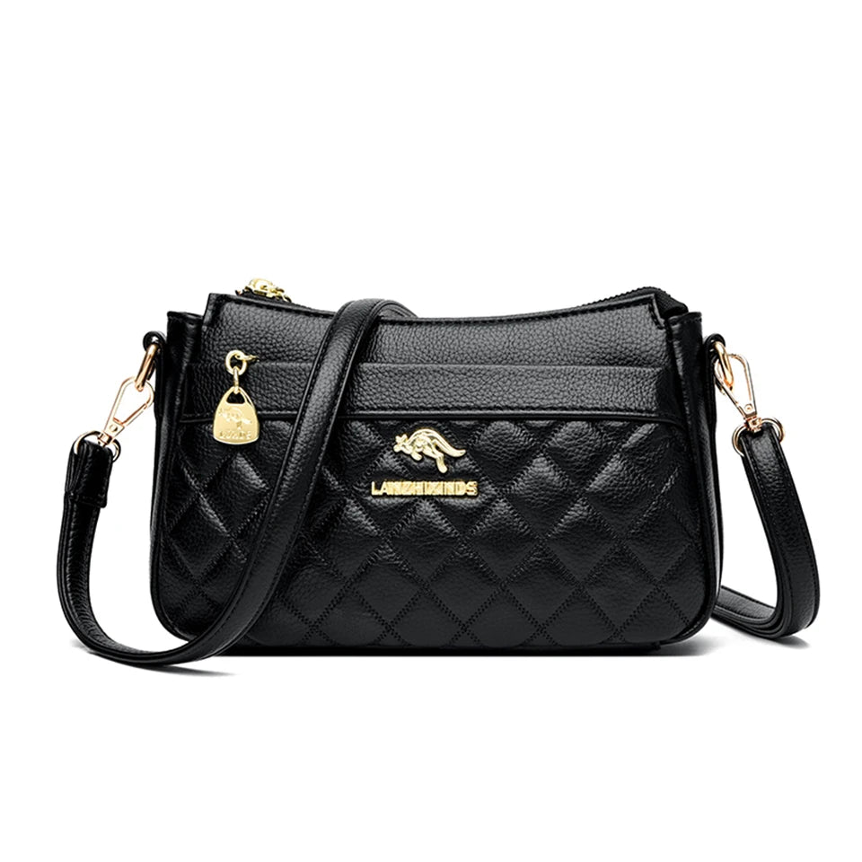 Women's Diamond Lattice Long Strap Crossbody Bag
