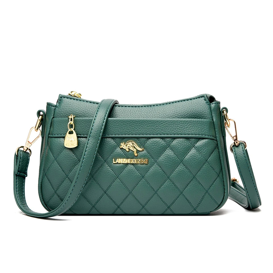 Women's Diamond Lattice Long Strap Crossbody Bag
