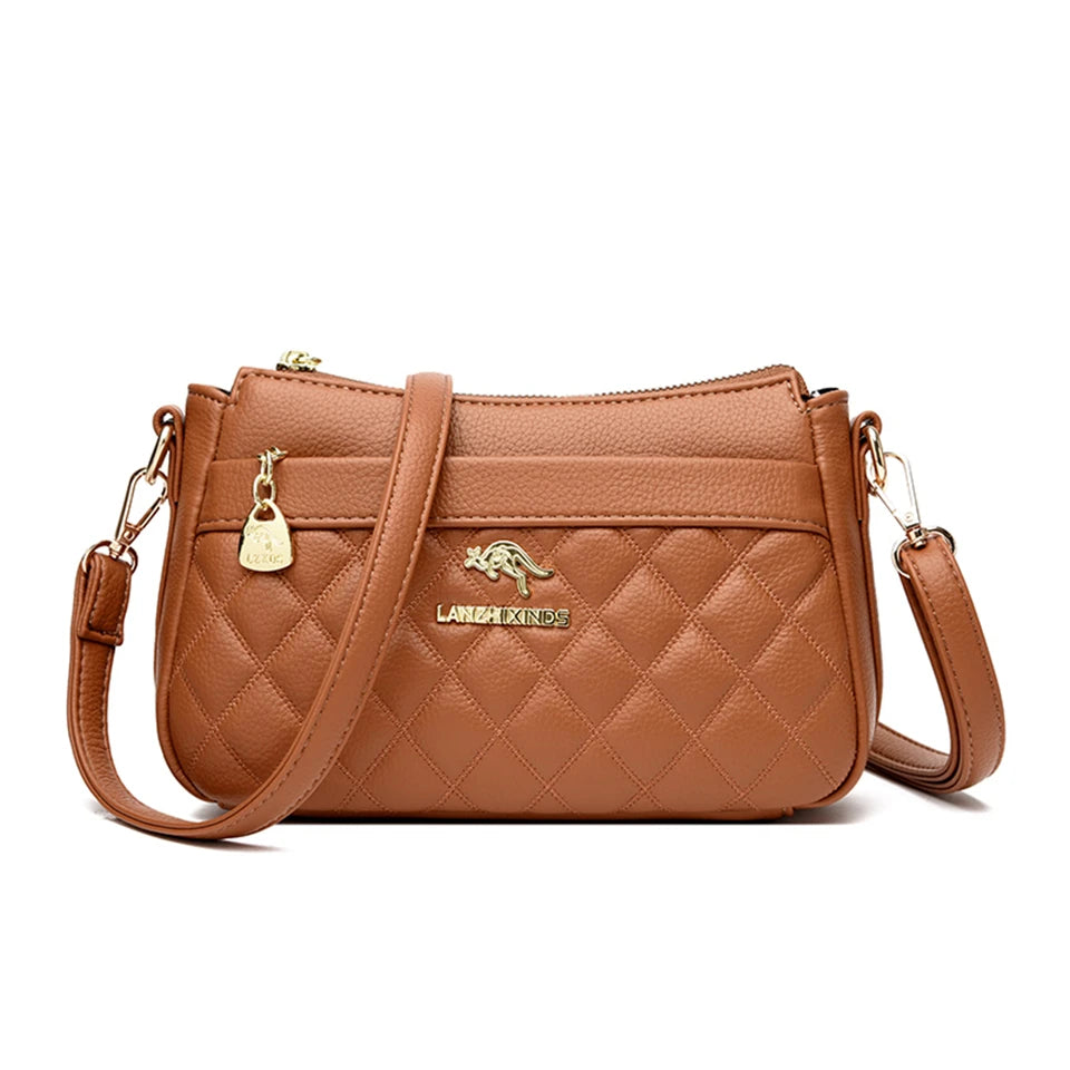 Women's Diamond Lattice Long Strap Crossbody Bag