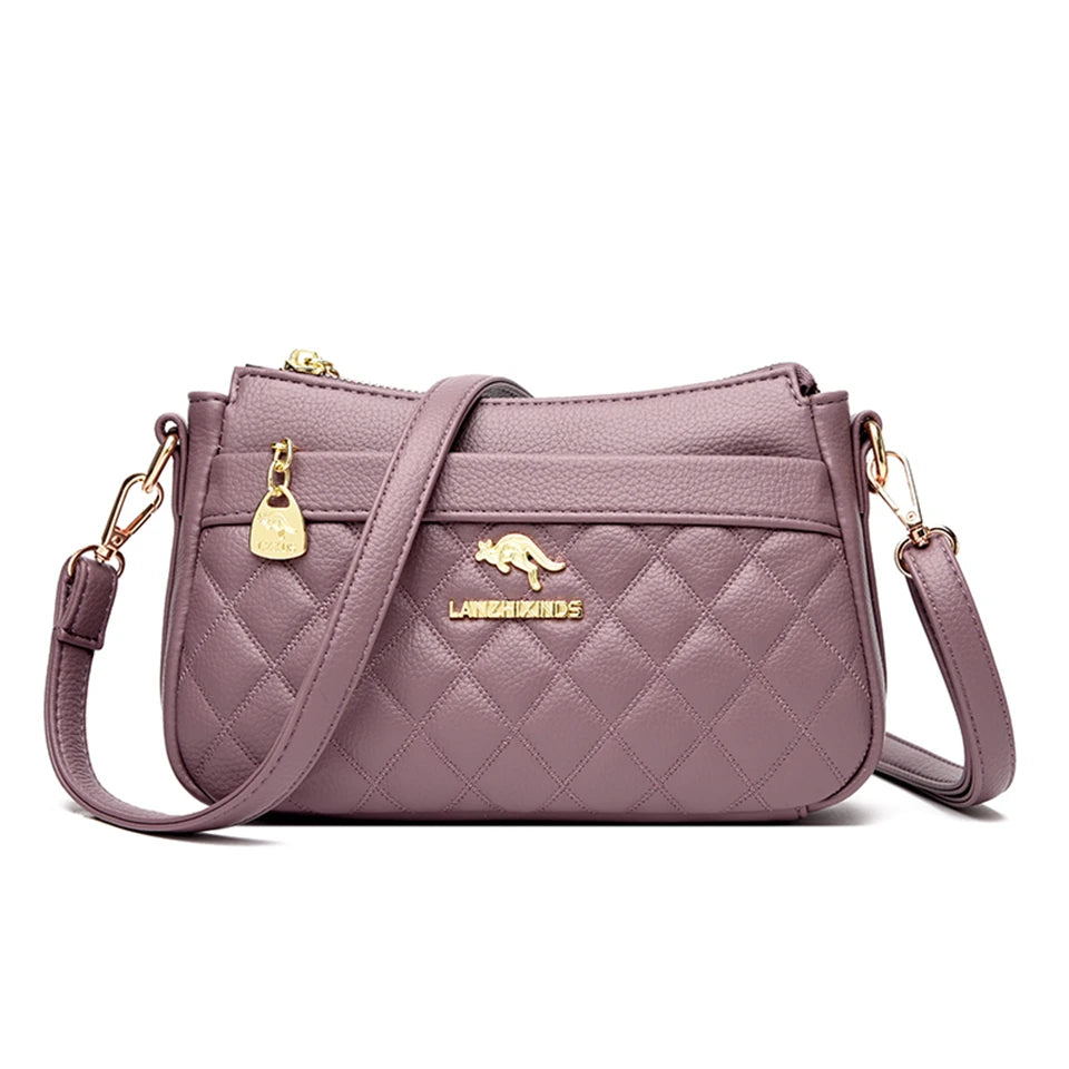 Women's Diamond Lattice Long Strap Crossbody Bag