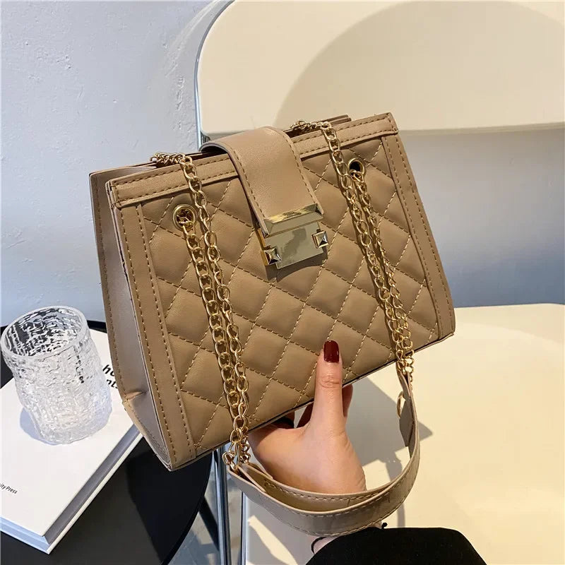 Women's Diamond Pattern Chain Shoulder Bag