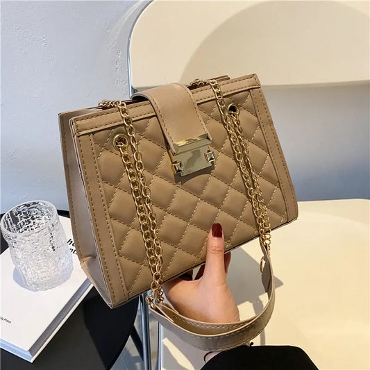 Women's Diamond Pattern Chain Shoulder Bag