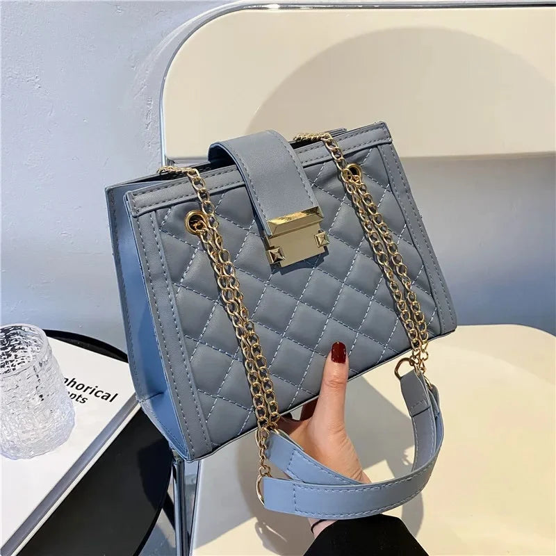 Women's Diamond Pattern Chain Shoulder Bag