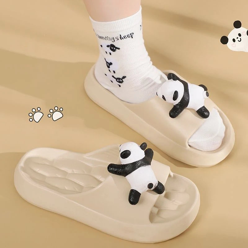 Women's EVA Platform Cute Pandas Slippers