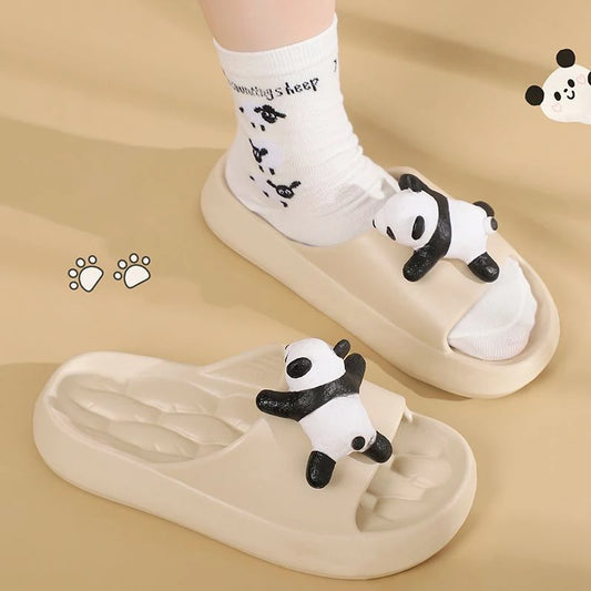 Women's EVA Platform Cute Pandas Slippers