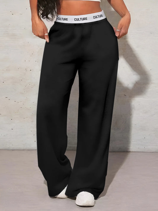 Women's Elastic Loose High Waist Drawstring Linen Pants