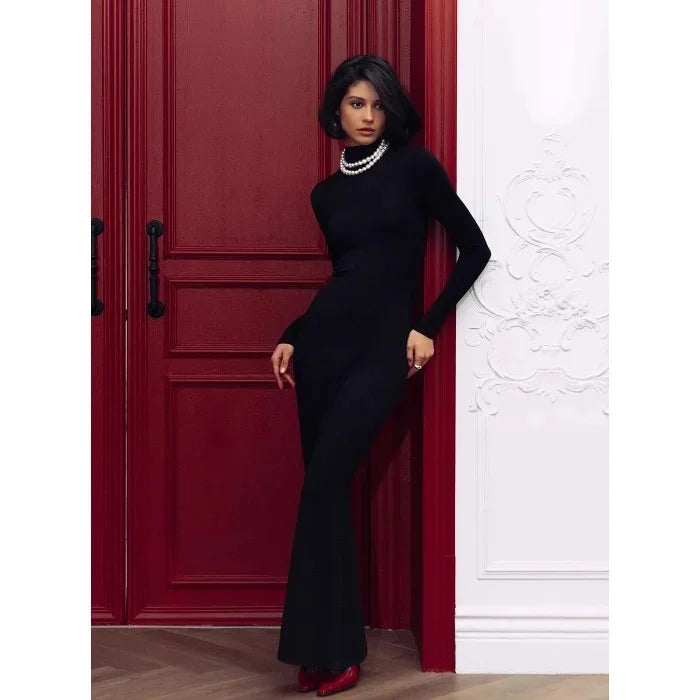 Women's Elegant LongSleeve Maxi Wrap Dress