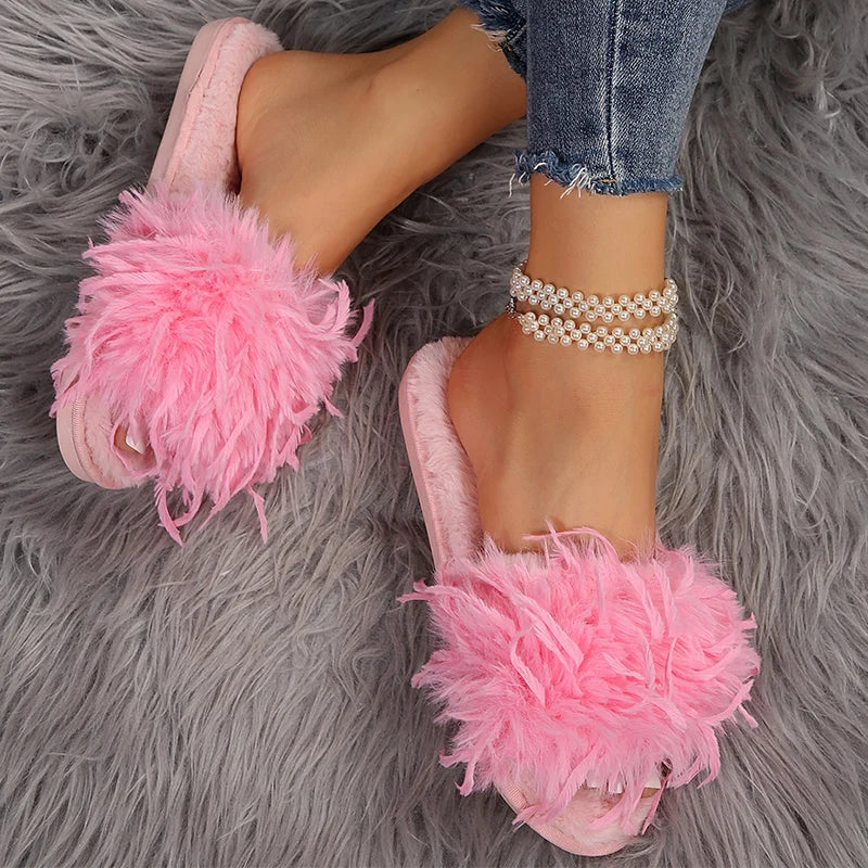Women's Faux Fur Anti-Slip Indoor Slippers