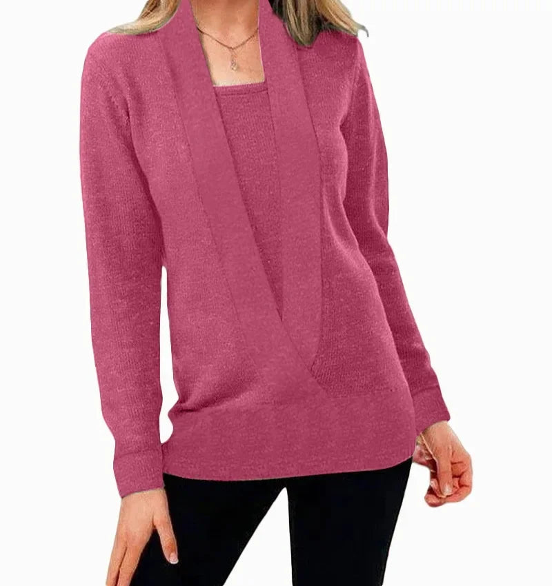 Women's FullSleeve Cotton Deep V-Neck Sweater