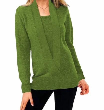 Women's FullSleeve Cotton Deep V-Neck Sweater