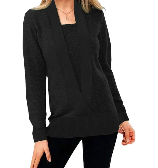 Women's Full Sleeve Cotton Deep V-Neck Sweater