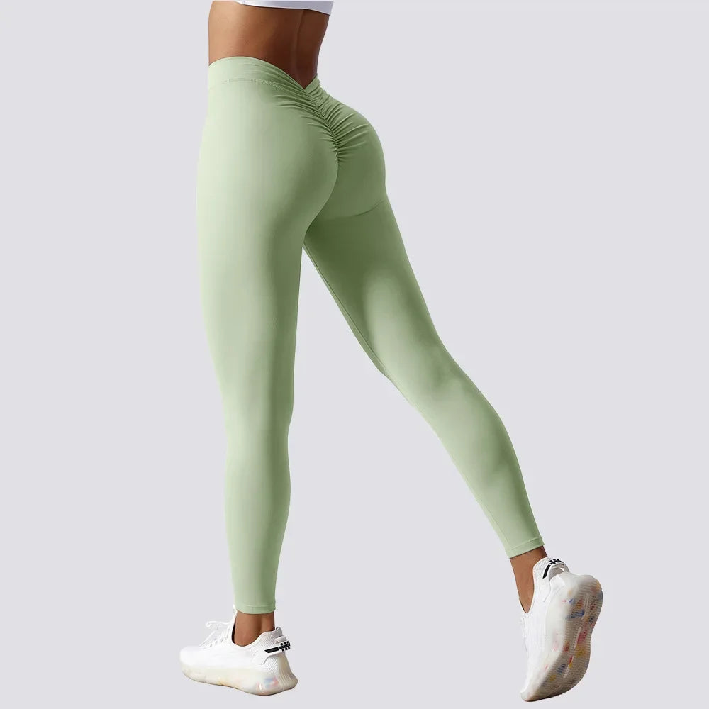 Women's High-Waisted Peach Leggings 