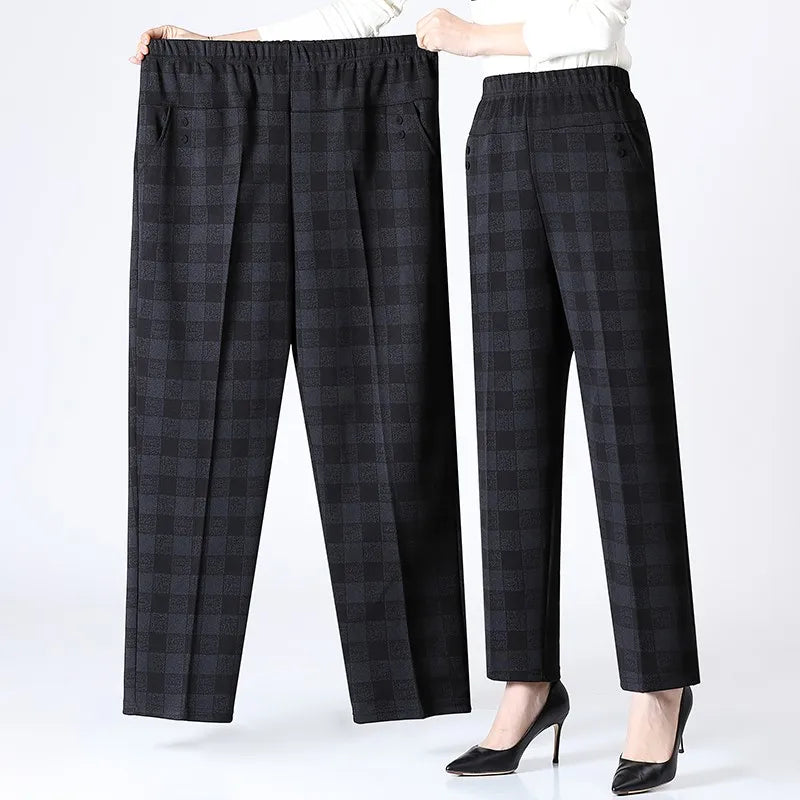 Women's High Waist Elastic Fleece Lined Pants