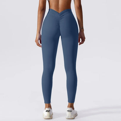 Women's High-Waisted Peach Leggings - Yoga Outerwear