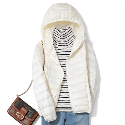 Women's Hooded Glossy Puffer Jacket