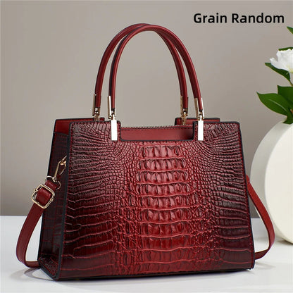 Women's Large Capacity Crocodile Pattern Shoulder Bag