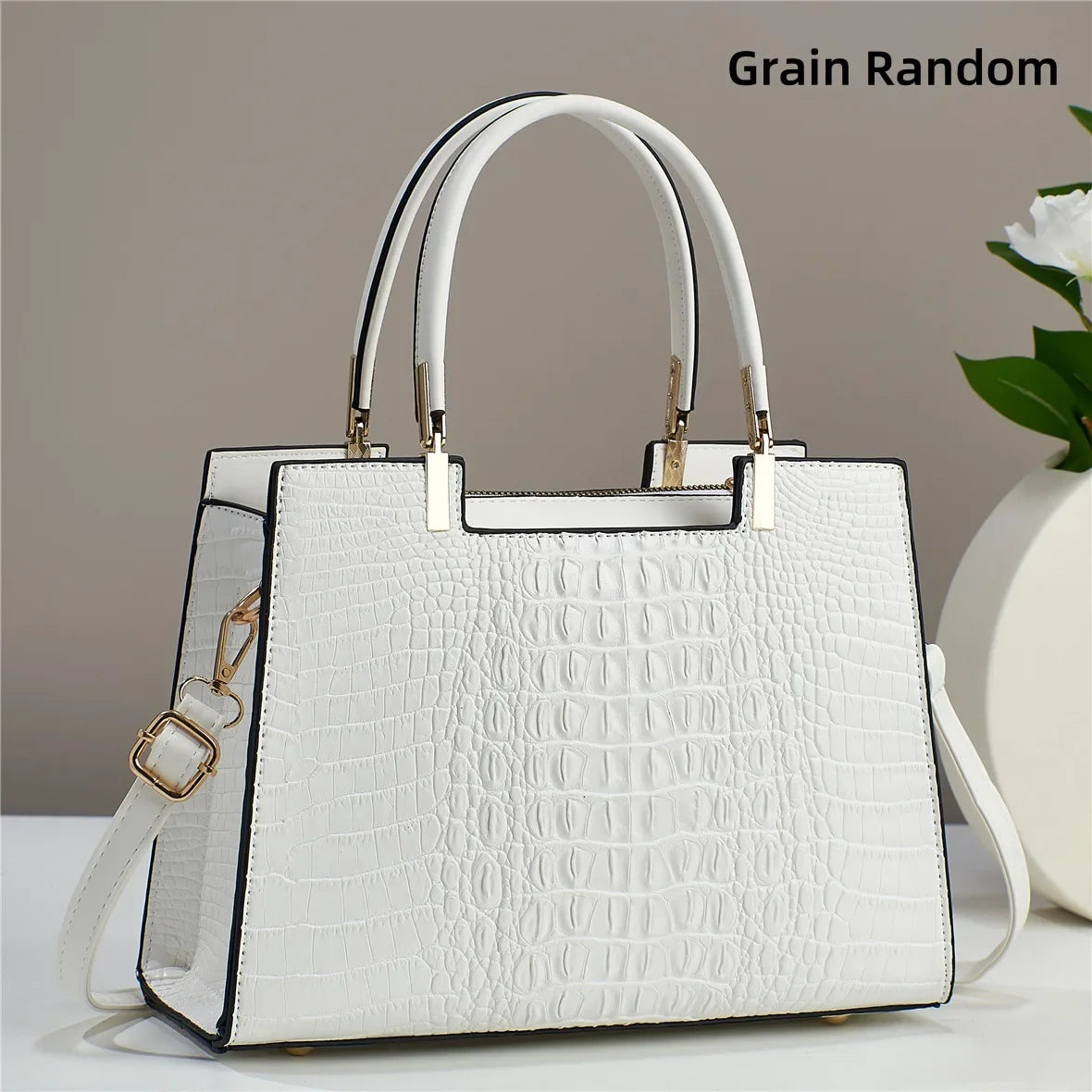 Women's Large Capacity Crocodile Pattern Shoulder Bag