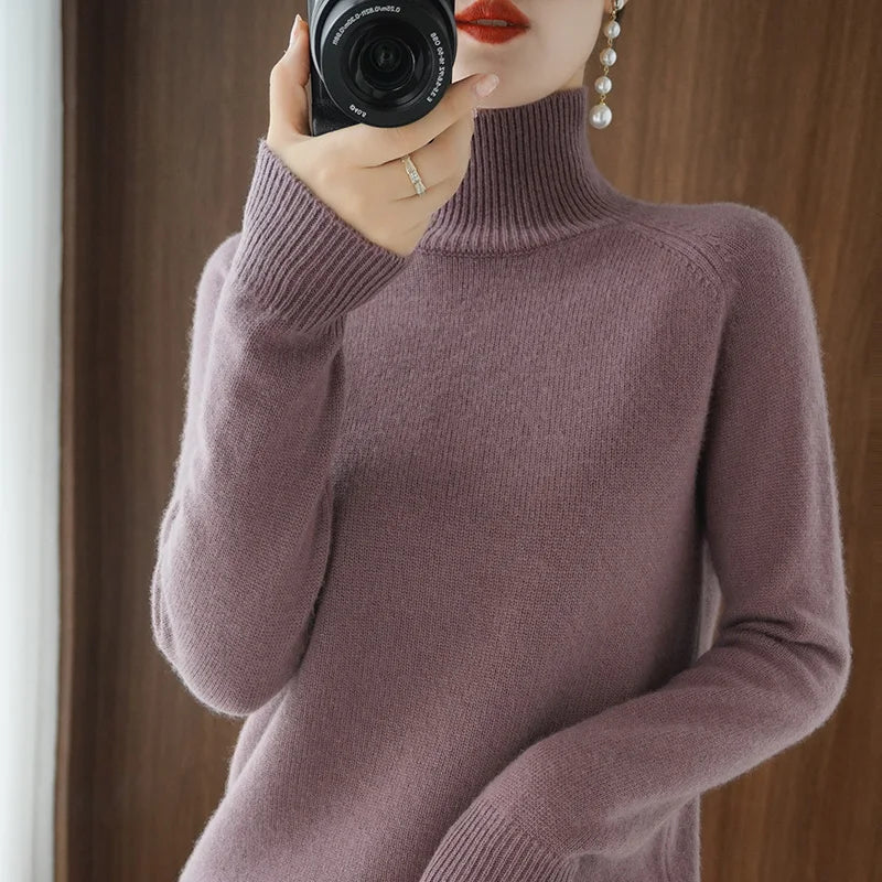 Women's Long Sleeve Cashmere Crew Neck Sweater