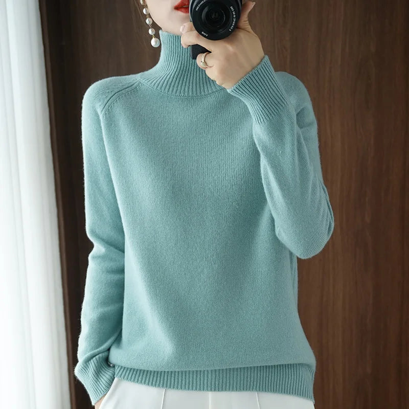 Women's Long Sleeve Cashmere Crew Neck Sweater
